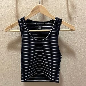 black and white striped top